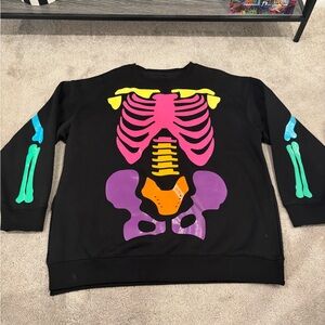 Colorful Skeleton Graphic Sweatshirt